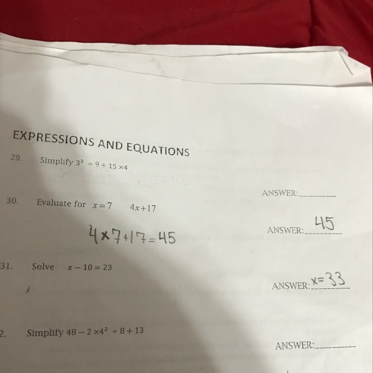 I'd like to know how to solve 29 and 32-example-1