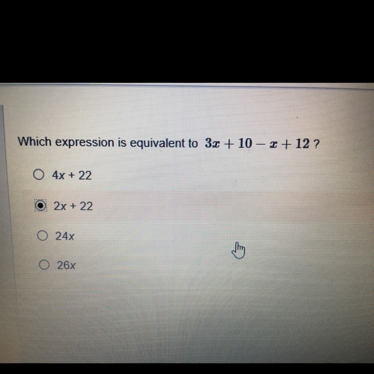 What's 3x + 10 - x + 12-example-1