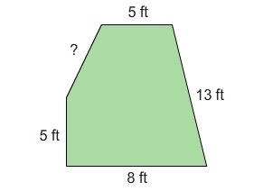 Its ez The perimeter of this pentagon is 38 feet. How long is the side that doesn-example-1