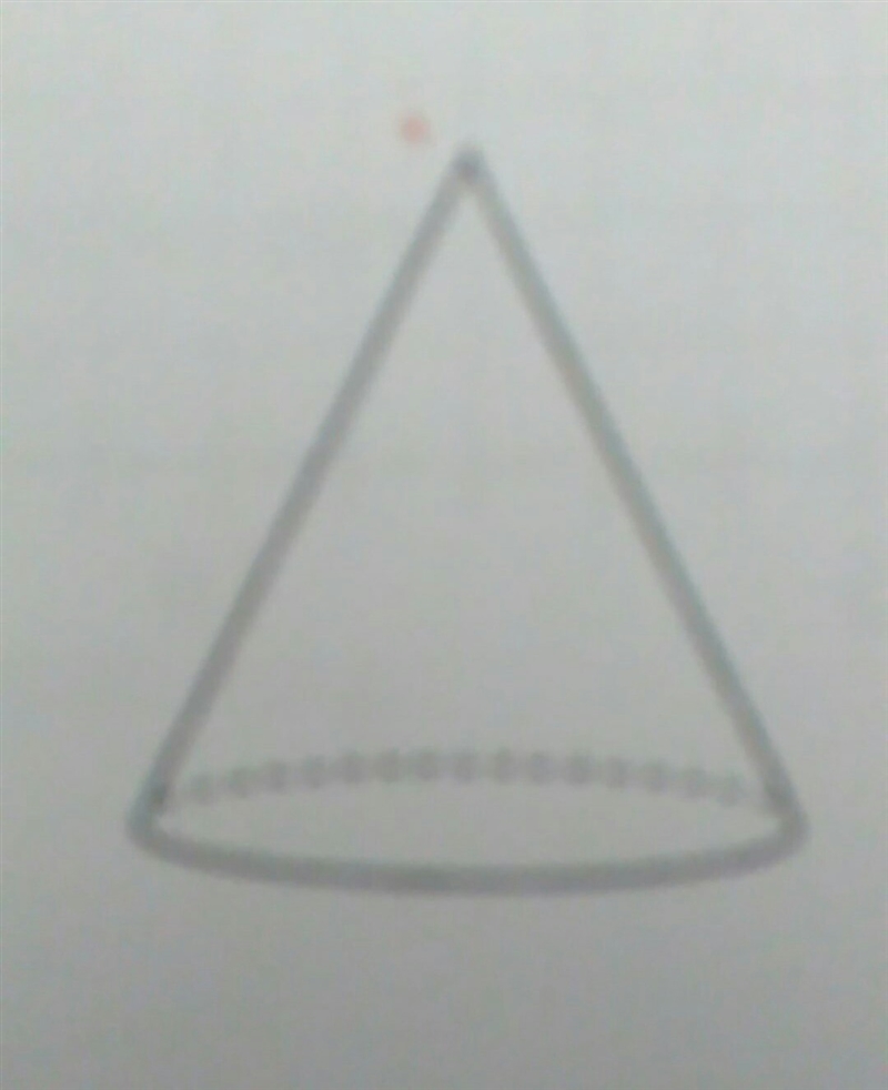 How to draw a shape representing the cross-section of the cone shown such that the-example-1