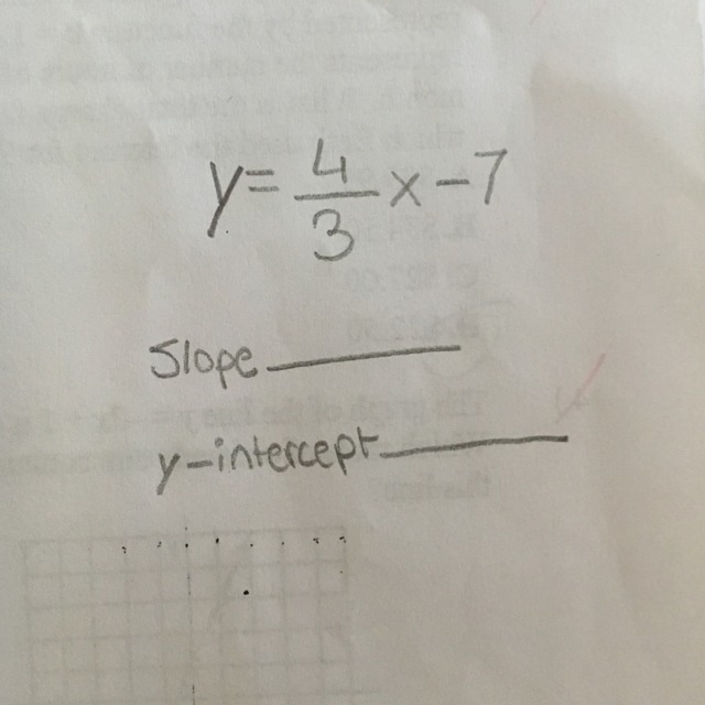 I need help finding the slope and y-intercept-example-1