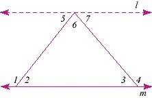 Given the following diagram, find the required measure. Given: l | | m m 1 = 140° m-example-1