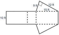 Use a net to find the surface area of the right triangular prism shown below: 104 square-example-1