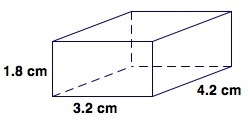 Estimate the surface area of the rectangular prism. A) 24 cm2 B) 52 cm2 C) 64 cm2 D-example-1