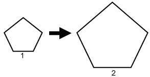 20 POINTS!!! The first pentagon is dilated to form the second pentagon. Drag and drop-example-1