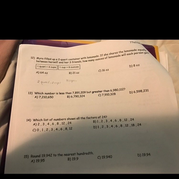 Answer 13 14 and 15 please-example-1