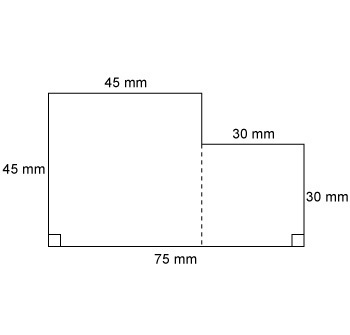 What is the area of the figure in square millimeters and in square centimeters? A-example-1