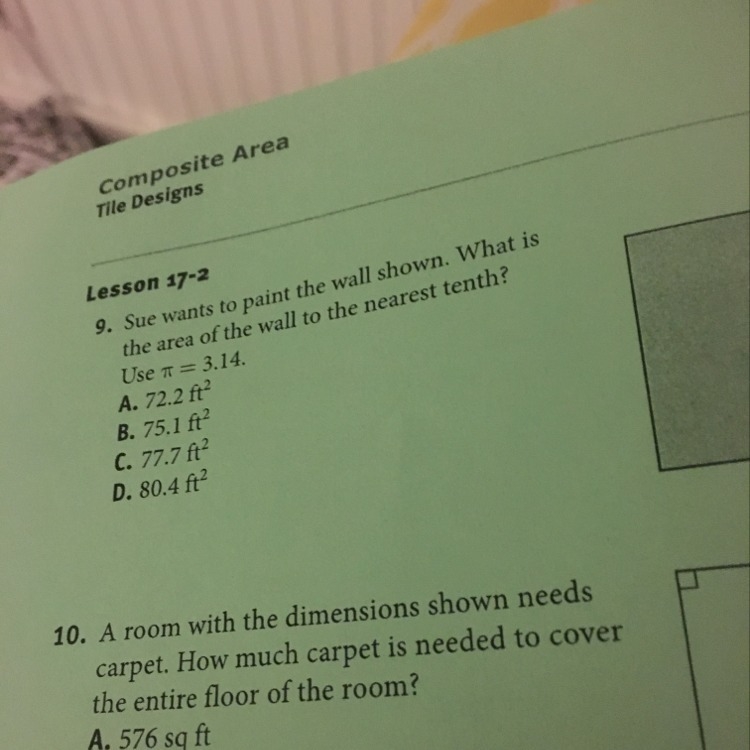 How do you do the area and how to do it to the nearest tenth-example-1