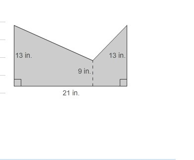 What is the area of the figure? A. 84 in2 B. 189 in2 C. 231 in2 D. 315 in2-example-1