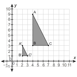 HELP PLEASE!! Triangle A′B′C′ is the image of triangle ABC after a dilation. What-example-1