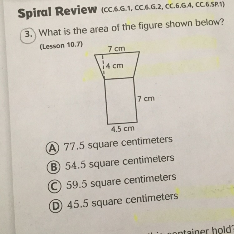 What is the area of the figure shown-example-1