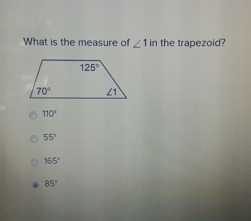 What is the measure of 1 in the trapezoid-example-1