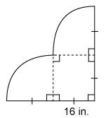 The figure consists of two quarter circles and a square. What is the perimeter of-example-1