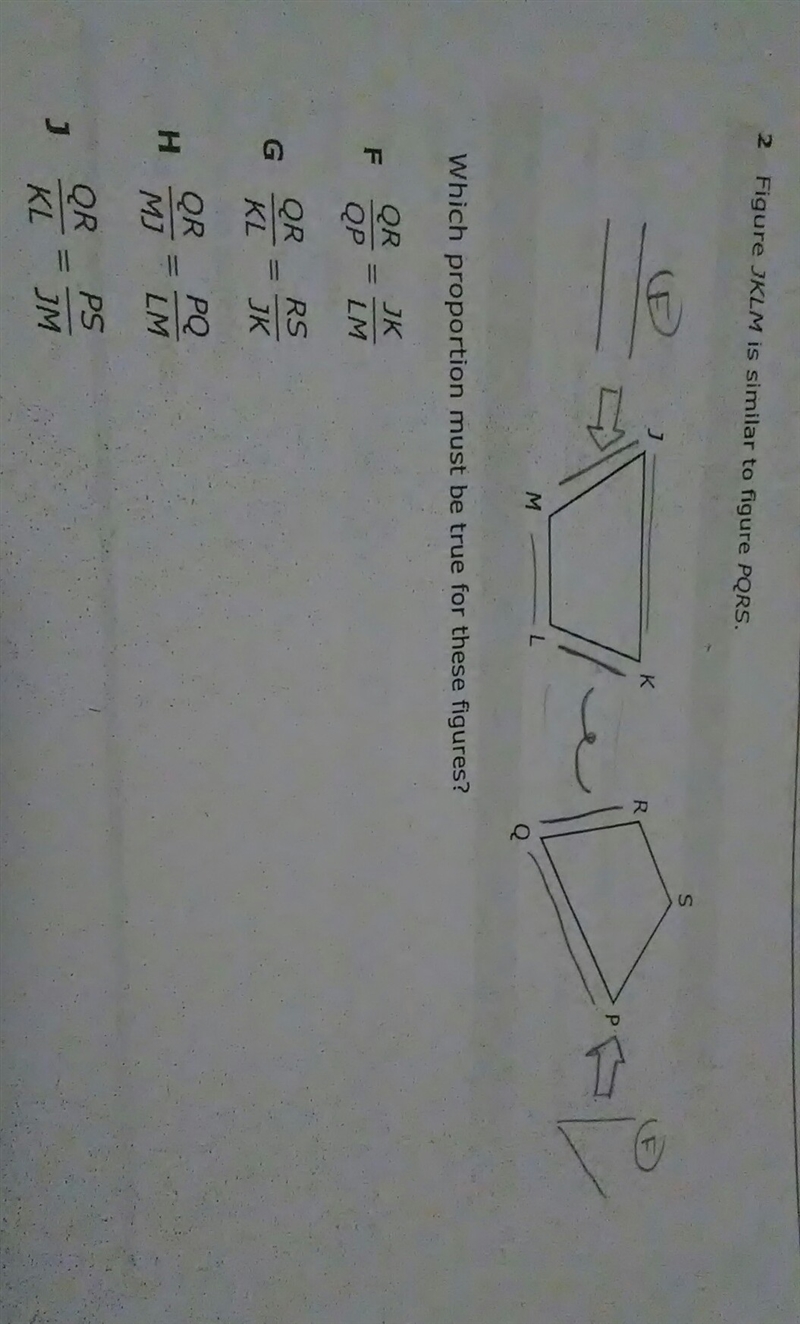 Which proportion must be true for these figures ?-example-1