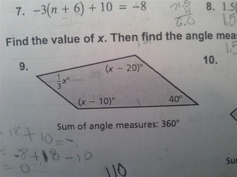 Find the value of x. then find the angle measures of the polygon-example-1