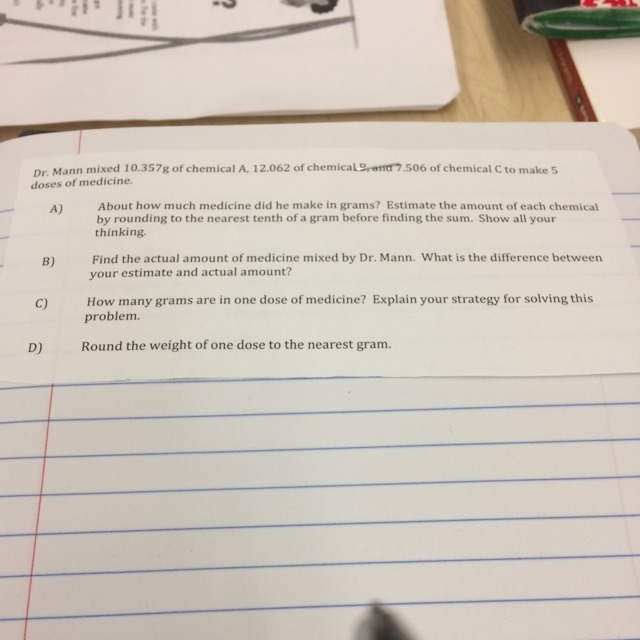 About how much medicine then he make Ingrahm's estimate the amount of each chemical-example-1