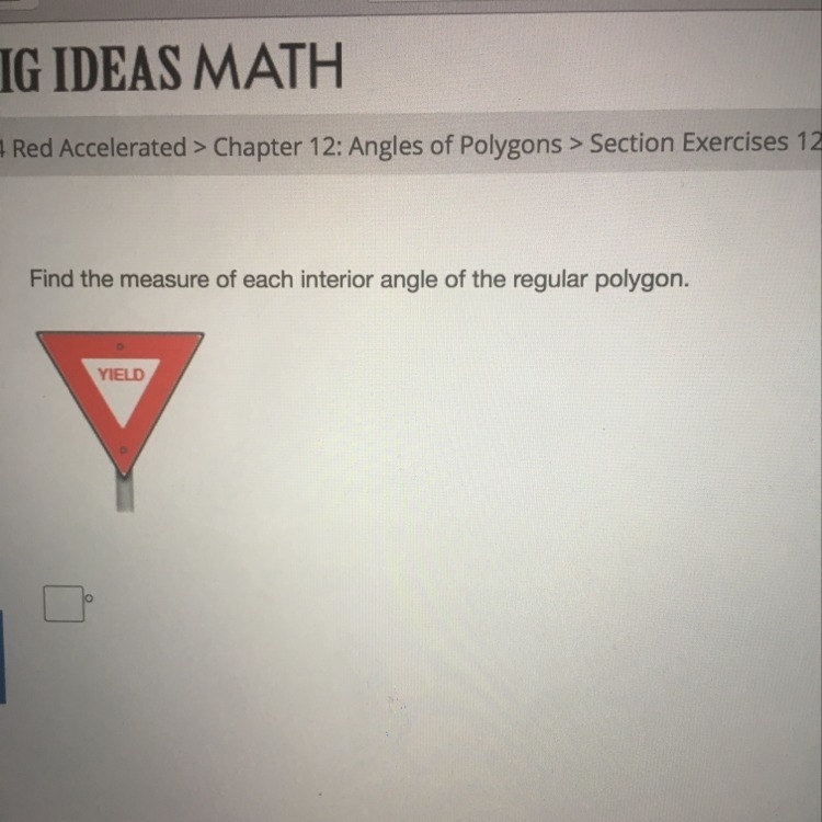 Find the measure of each interior angle of the regular polygon-example-1