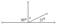 Find the value of x in the figure A: 205°. B: 65°. C: 115°. D: 155°.-example-1