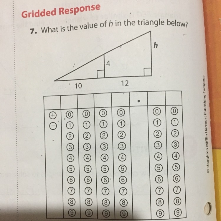 What is the value of h in the triangle?-example-1