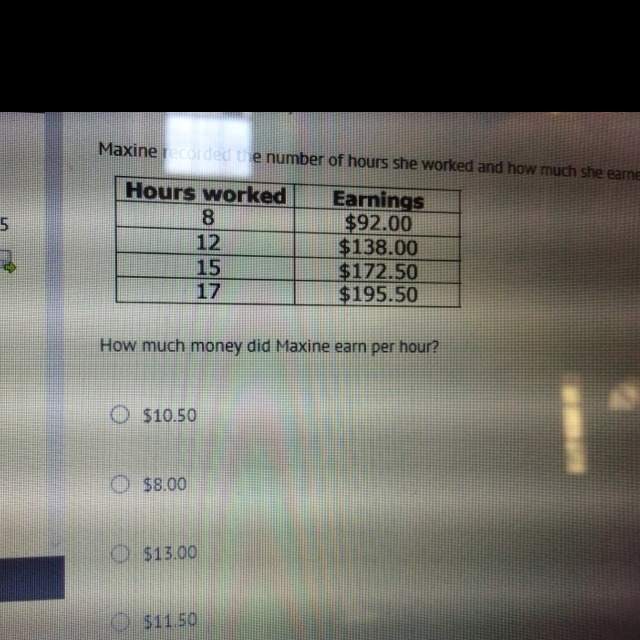 Maxine recorded the number of hours she worked and how much she earned each week for-example-1