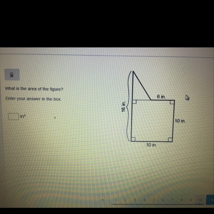 What is the area of the figure Enter your answer in the box __in2-example-1