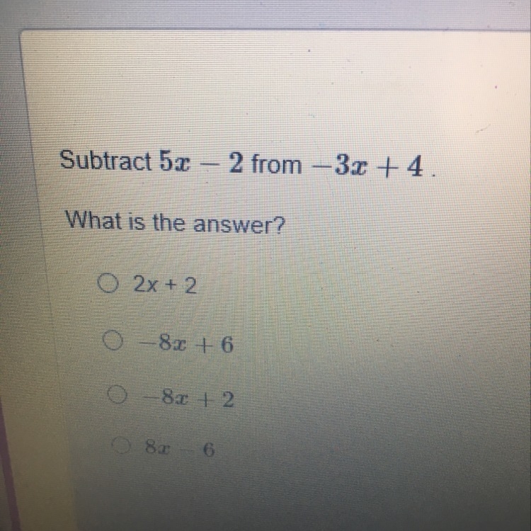 What's 2w + 4 from 3w + 6? would it be 5w + 10? Also whats this what's this answer-example-1