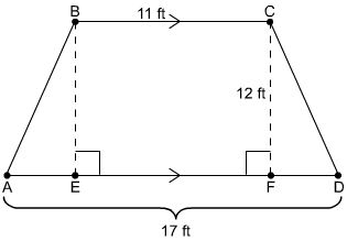 The figure shows the front of a building in the shape of a trapezoid. What is the-example-1