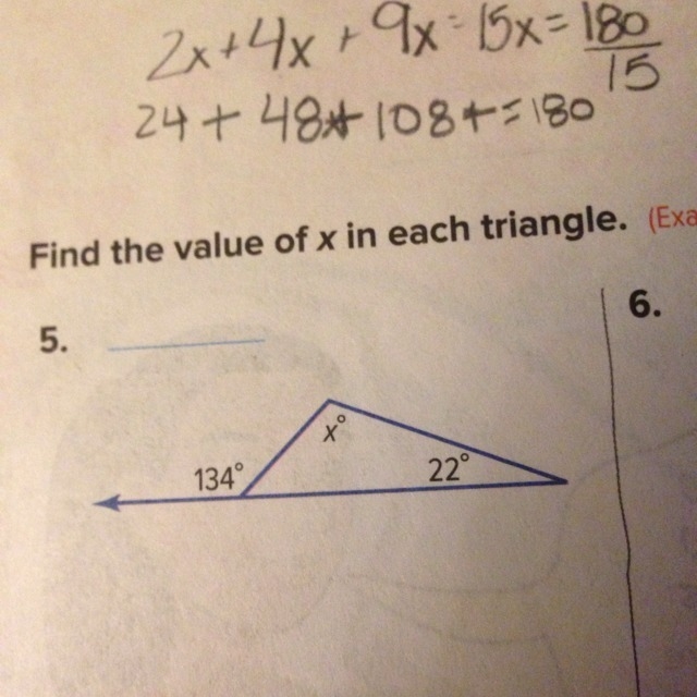 What is the value of angle x?-example-1