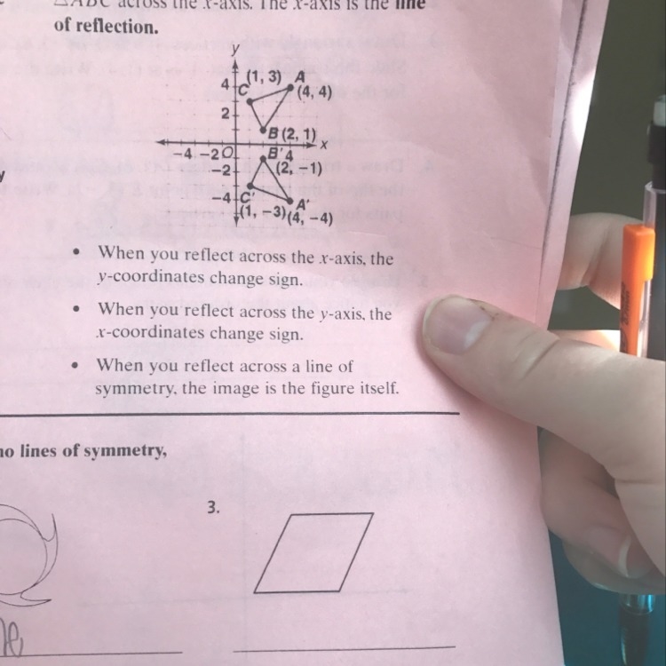 How lines of symmetry does #3 have I think 2 but not sure-example-1