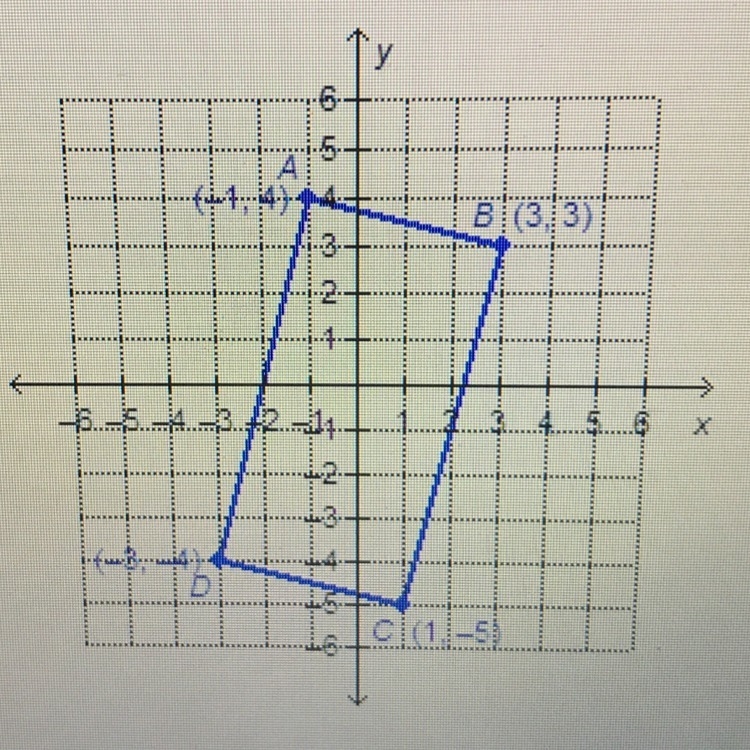 The area of rectangle ABCD in square units is 32 33 34 35-example-1