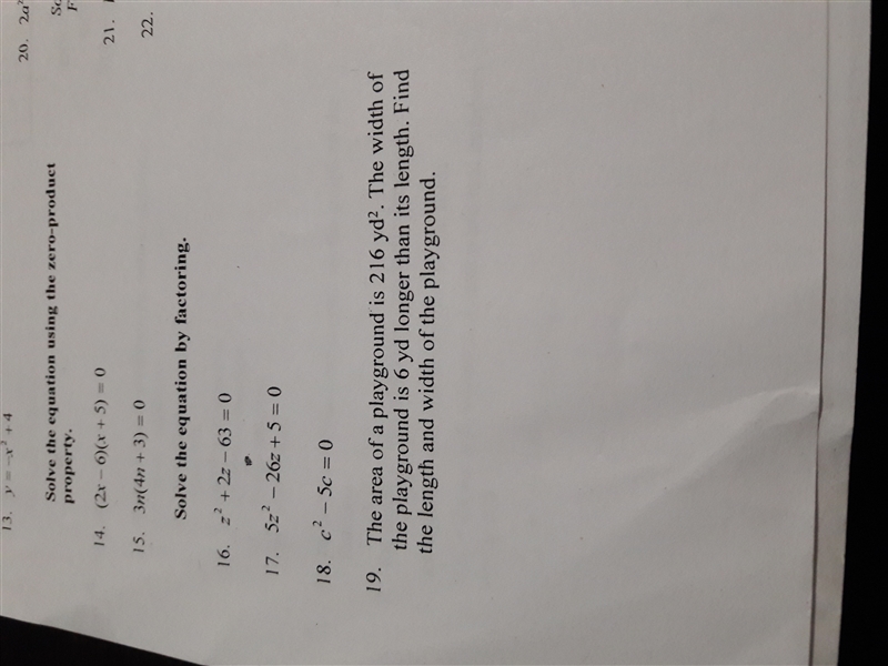 I only need help on #19. plz show work thanks.-example-1