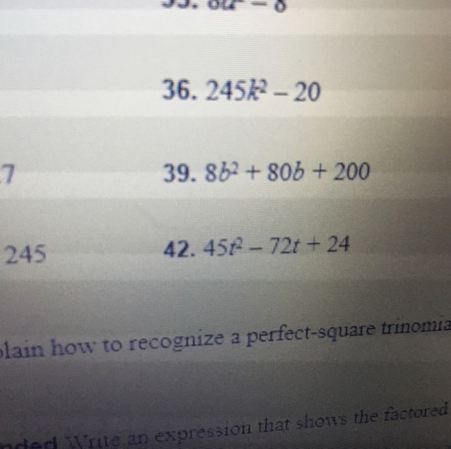 Help on 36 and 39 have to factor each expression-example-1