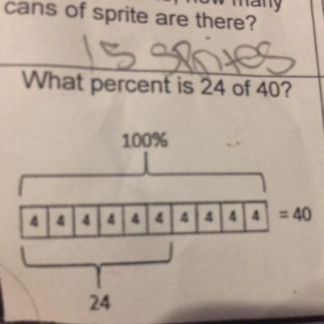 What percent is 24 of 40?-example-1