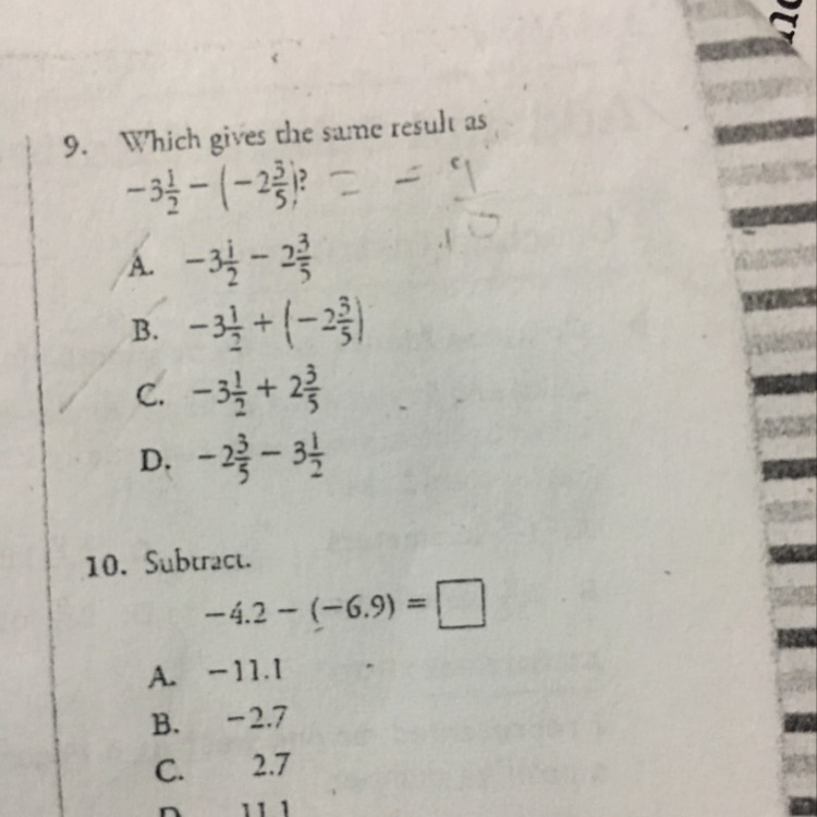 What is 9 and 10? What's the CORECT answer?-example-1