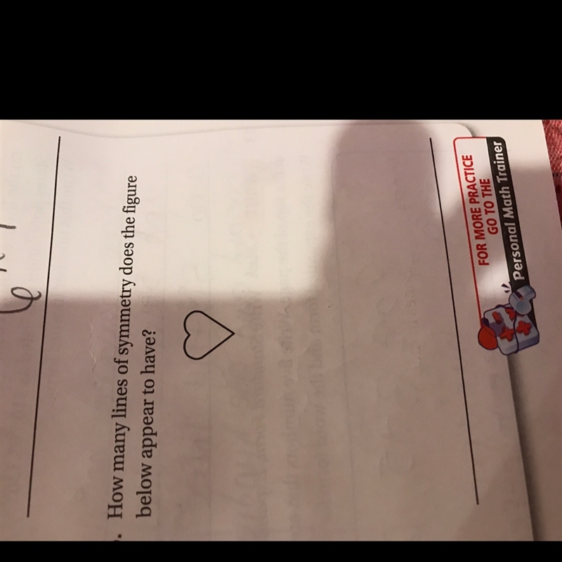 How many lines of symmetry does the figure of the heart below appear to have-example-1