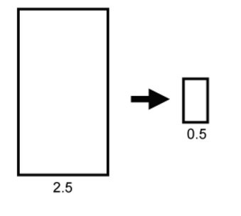 What scale factor was applied to the first rectangle to get the resulting image? Enter-example-1