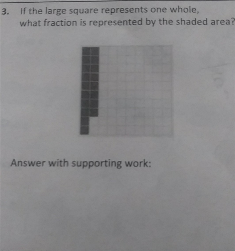 If a large square represents one whole what if a fraction is represented by the shaded-example-1