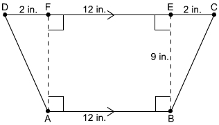 What is the area of this trapezoid? 50 in² 108 in² 126 in² 192 in²-example-1