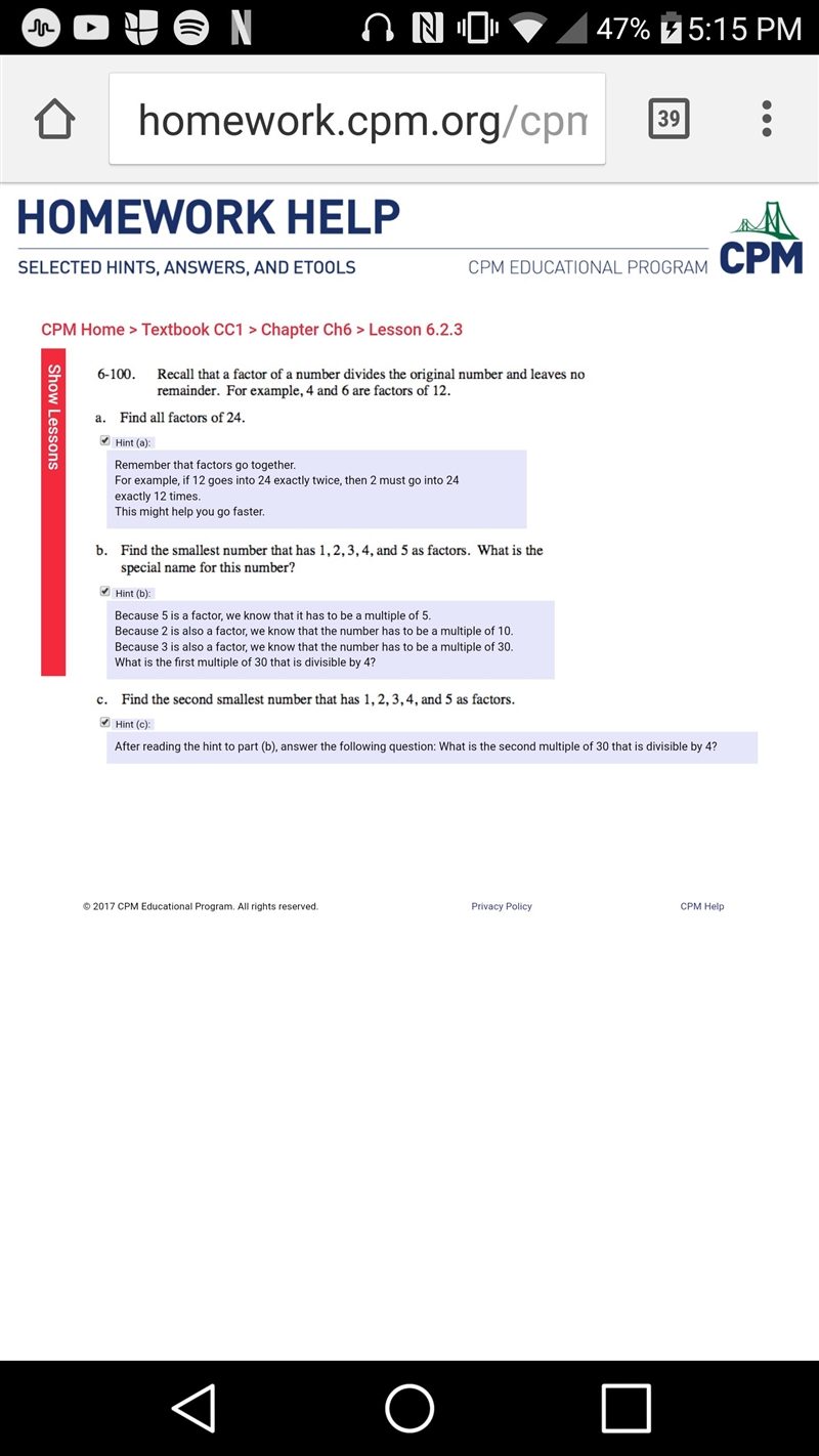 find the smallest number that has 1,2,3,4 and 5 as factors. what is the special number-example-1