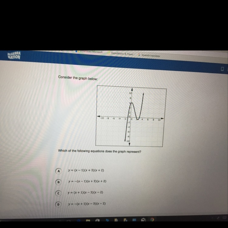 Which the following equations does the graph represent-example-1