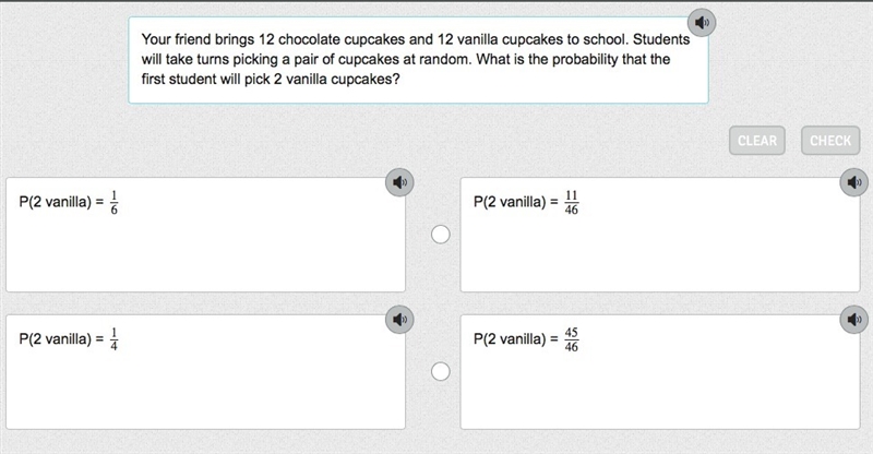 Your friend brings 12 chocolate cupcakes and 12 vanilla cupcakes to school. Students-example-1