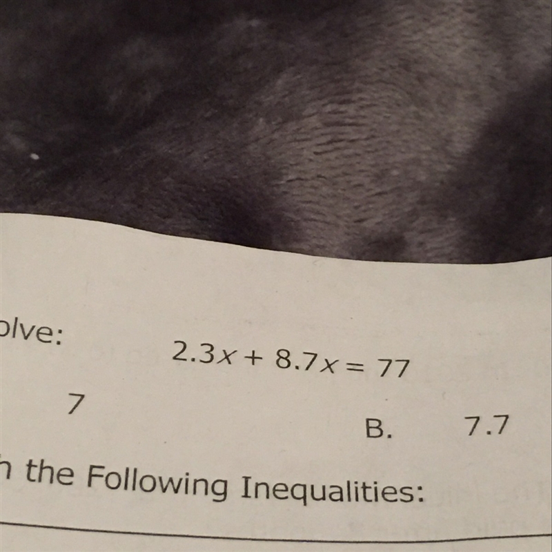 The answer to this question 2.3x+8.7x=77-example-1