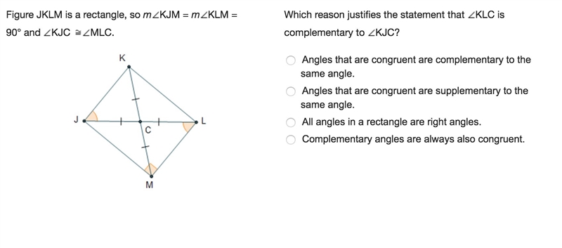 Which reason justifies the statement that KLC is complementary to KJC?-example-1