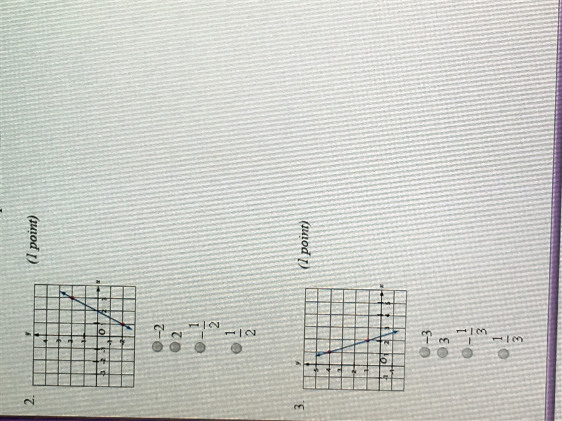 2. A) -2 B) 2 C) - 1/2 D) 1/2 3. A) -3 B) 3 C) - 1/3 D) 1/3-example-1