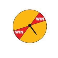 To play a game, you spin a spinner like the one shown. You win if the arrow lands-example-1