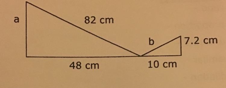 The triangles are similar. What is "a" equal to? What is "b" equal-example-1