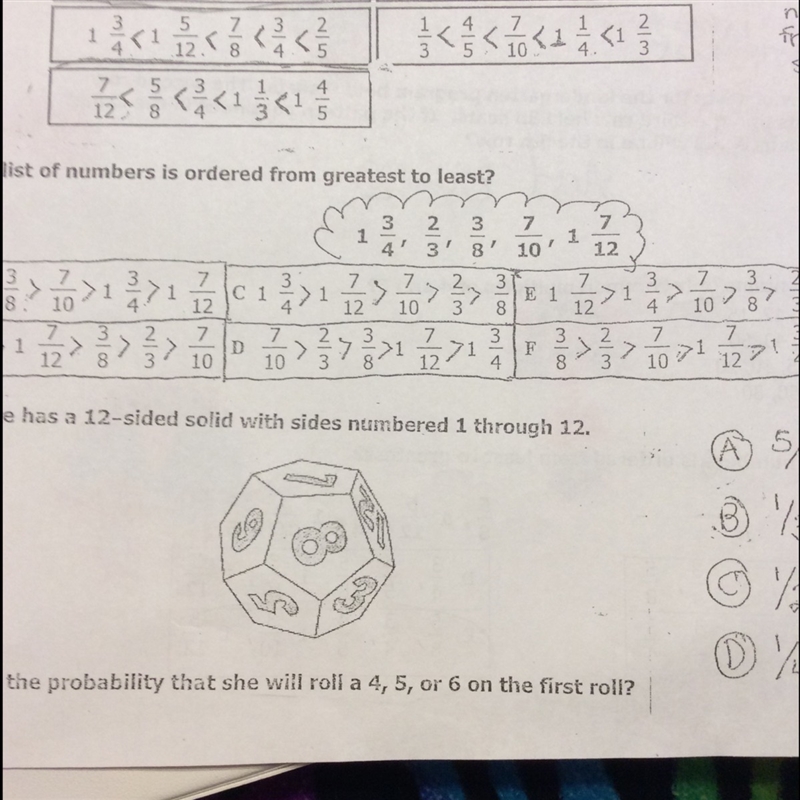 Which list of numbers is Order from least to greatest-example-1