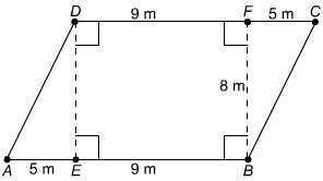 What is the area of this parallelogram? A. 40 m² B. 72 m² C. 92 m² D. 112 m²-example-1