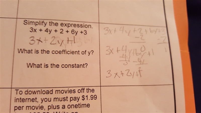 What is the coefficient of y? and what is the constant?-example-1