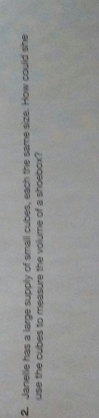 Janelle has a large supply of small cubes, each the same size. How could she use the-example-1